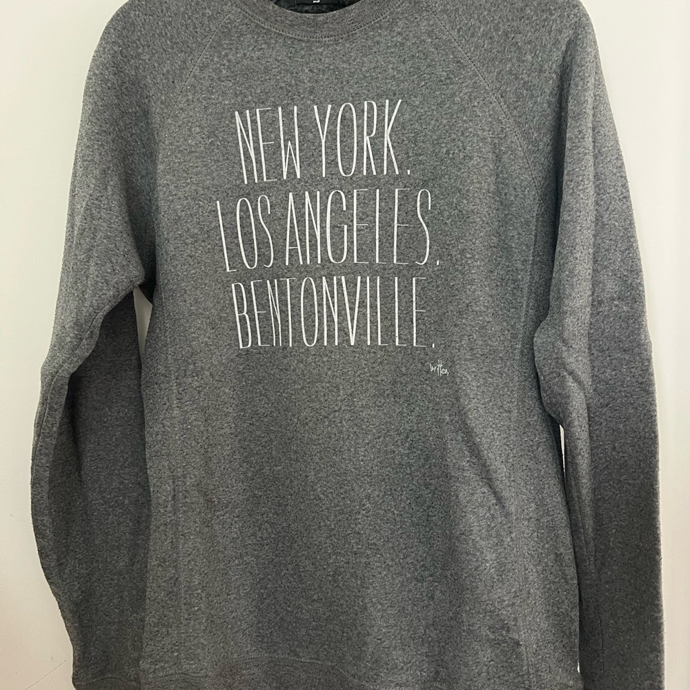 Written. Gray “New York LA Bentonville” Sweatshirt – S